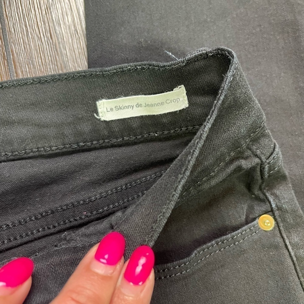 FRAME DENIM Le Skinny de Jeanne Crop Black Denim Jeans Size 26 - Picture 8 of 14